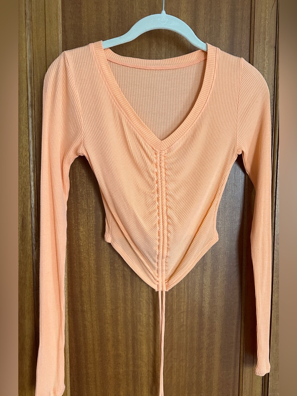 Alo size Small Ribbed Cinched Cropped Long Sleeve